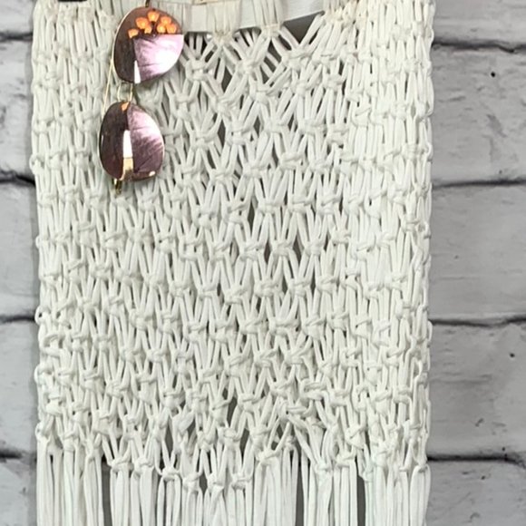 Crotchet White Fringe Skirt Cover Up - Picture 4 of 4